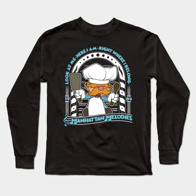 Swedish Chef Muppets Manhattan Melodies Long Sleeve T-Shirt by RetroReview